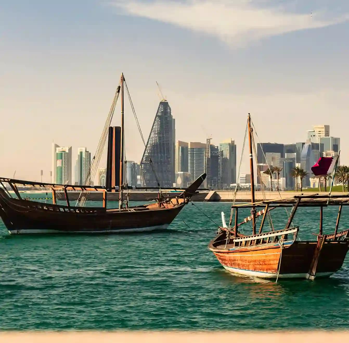 Qatar Doha Transit and Layover Tour with Traditional Wooden Dhow Boat Ride